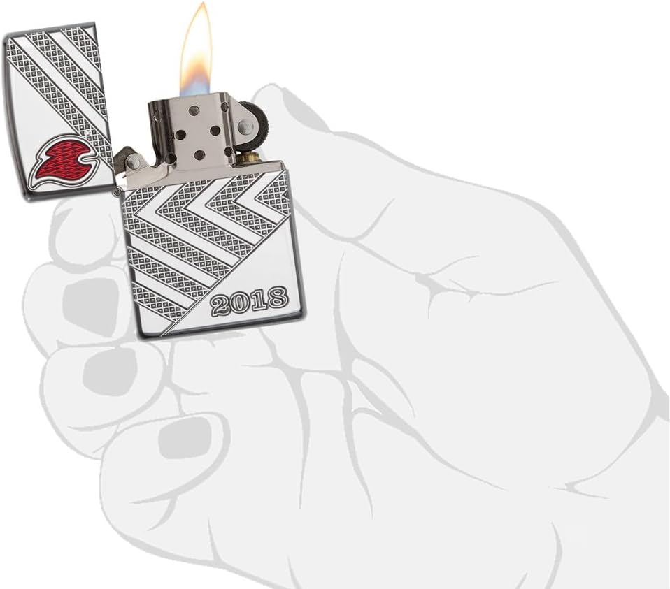 Zippo Windproof Lighter - Annual Lighter, Armor High Polish Chrome, Deep Carve/Epoxy Inlay - Refillable - Reusable - Windproof Design - Gift Box - Made in USA
