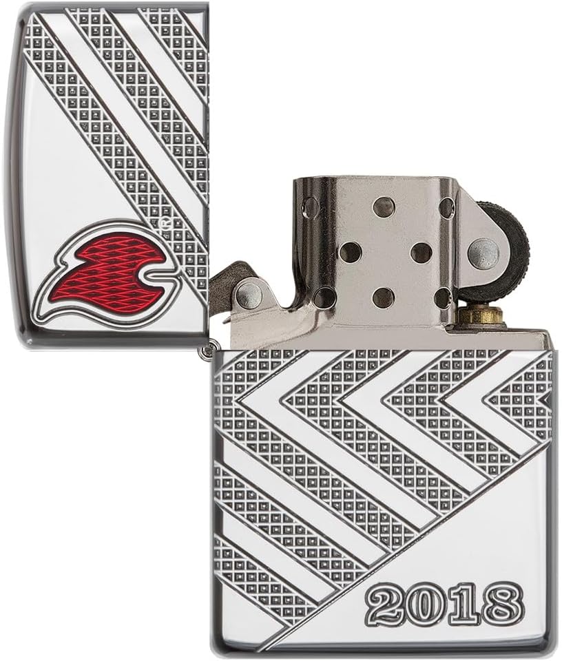 Zippo Windproof Lighter - Annual Lighter, Armor High Polish Chrome, Deep Carve/Epoxy Inlay - Refillable - Reusable - Windproof Design - Gift Box - Made in USA