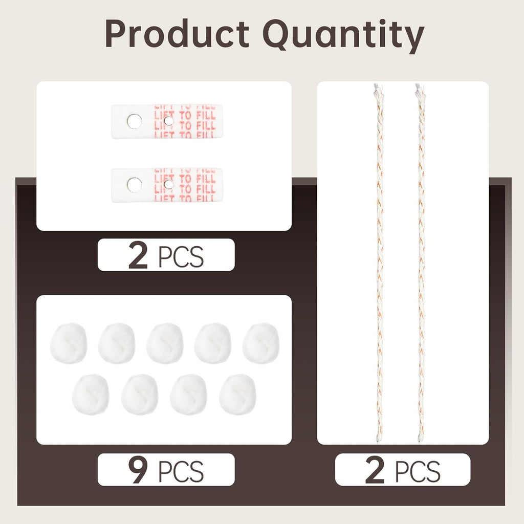 Cotton Compatible with Zippo Lighter,2 Pack,Replacement Parts Comaptible with Zippo Accessories(Cotton,Felt Pad,Wick)
