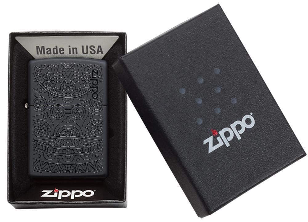 Zippo Gothic Window Design Armor® Black Ice® Pocket Lighter
