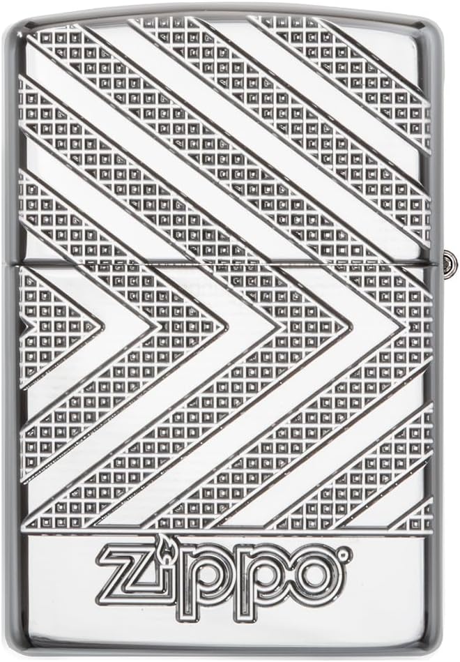 Zippo Windproof Lighter - Annual Lighter, Armor High Polish Chrome, Deep Carve/Epoxy Inlay - Refillable - Reusable - Windproof Design - Gift Box - Made in USA