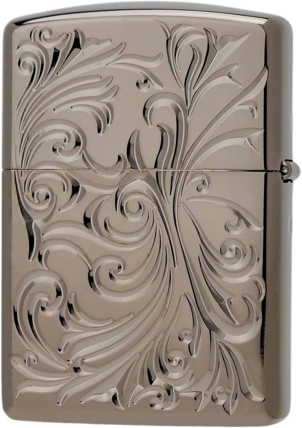 Zippo Oil Lighter, Flint Armor, Botanical, Double-Sided, Carved, Titanium Coating, Black, Stylish, Leaf, Special Sticker Included, Botanical TC(B)
