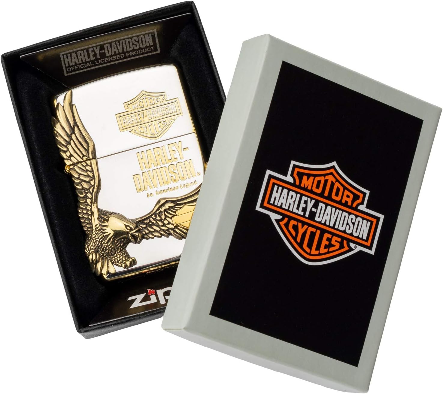 Zippo HDP-17 Harley Davidson Lighter Japan Limited Edition Silver x Gold