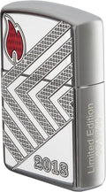 Zippo Windproof Lighter - Annual Lighter, Armor High Polish Chrome, Deep Carve/Epoxy Inlay - Refillable - Reusable - Windproof Design - Gift Box - Made in USA