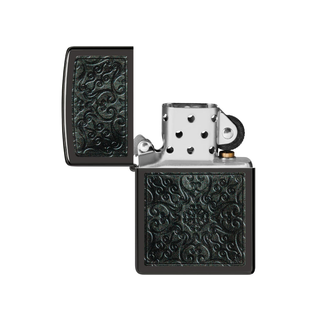 Zippo Gothic Window Design Armor® Black Ice® Pocket Lighter