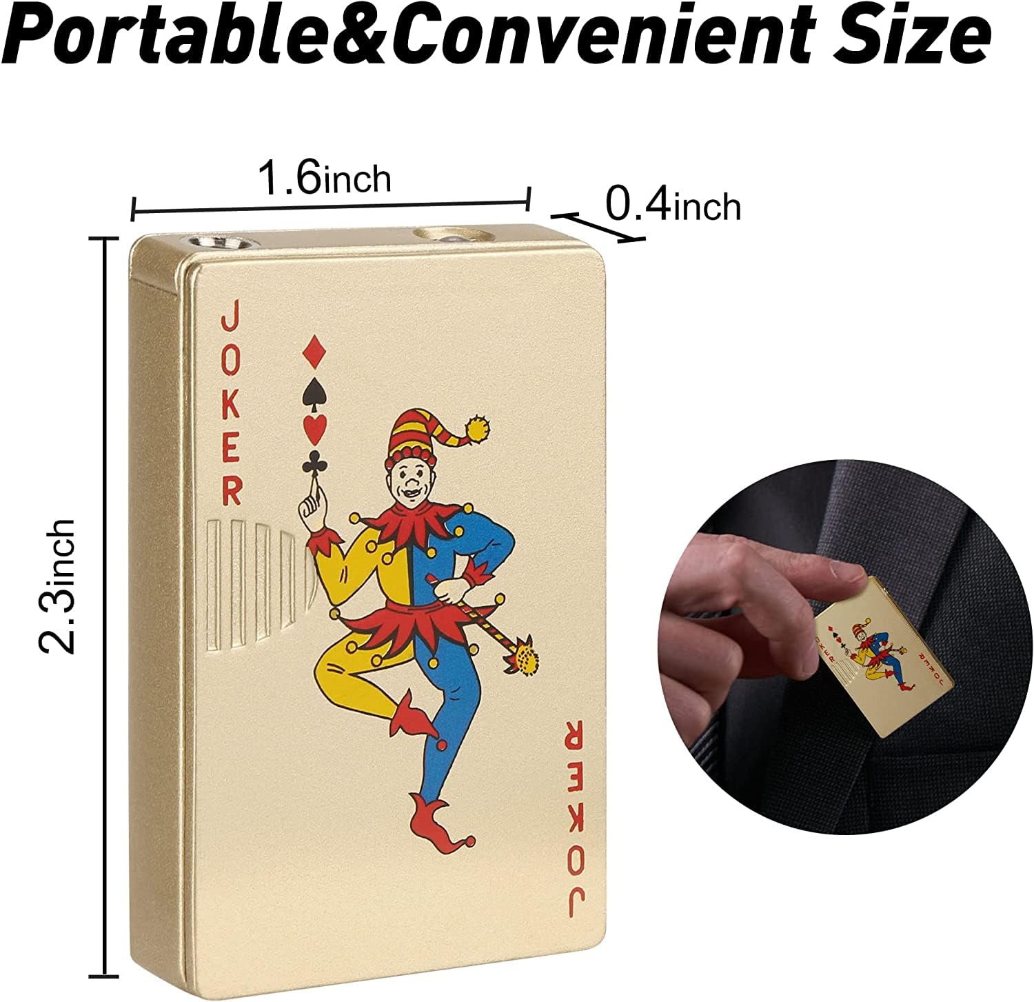 Jet Torch Lighter, 2 Pack, Green+Red Flame Ace Card Lighter, Cool Lighter Windproof Poker Design, Refillable Butane, for Outdoor, Indoor, Camping, BBQ, Candle, Birthday, Gift (Without Gas)