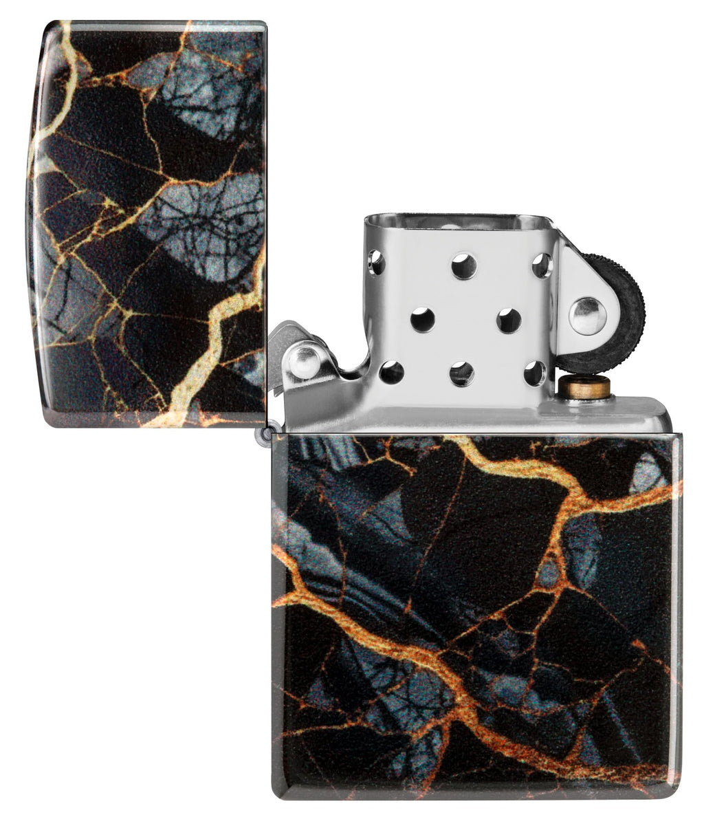 Zippo Gothic Window Design Armor® Black Ice® Pocket Lighter