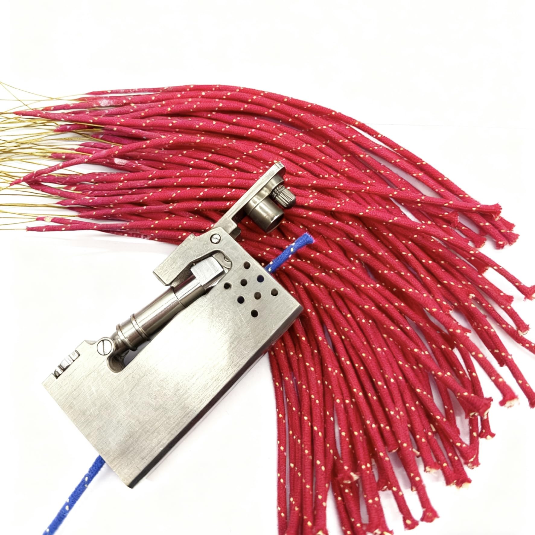 Premium Lighter Wick for Zippo & Most Kerosene Lighters - Anti-Fraying, High Ignition Rate, Long-Lasting, Needle-Install Design, High-Tech Accessory (5 red Wicks)