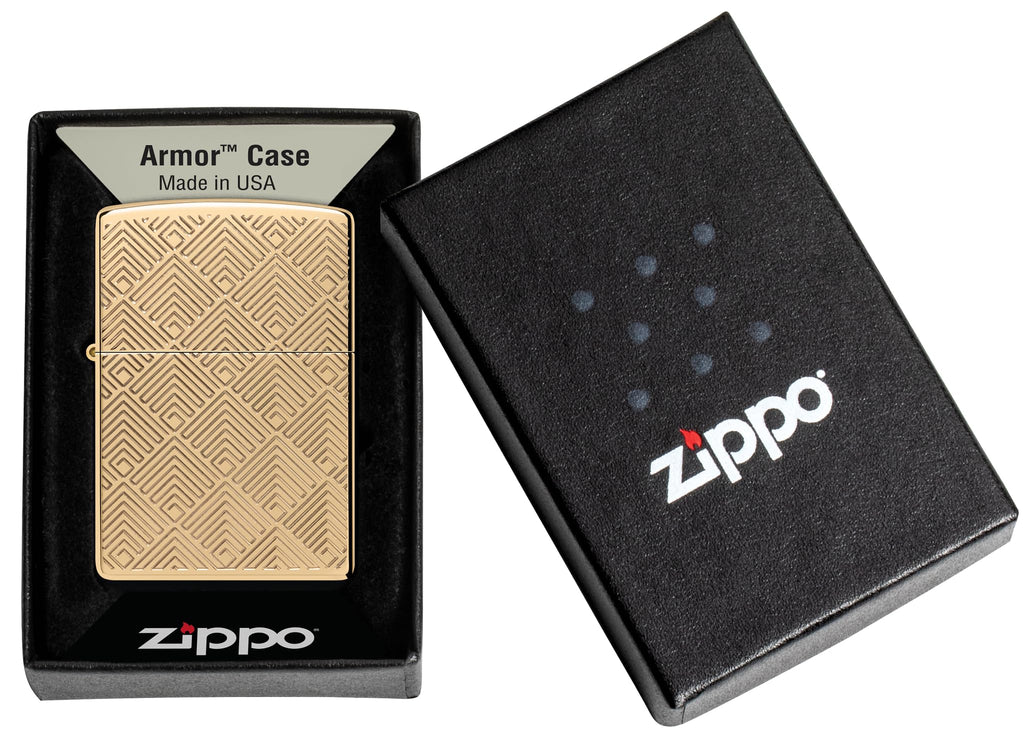 Zippo Gothic Window Design Armor® Black Ice® Pocket Lighter