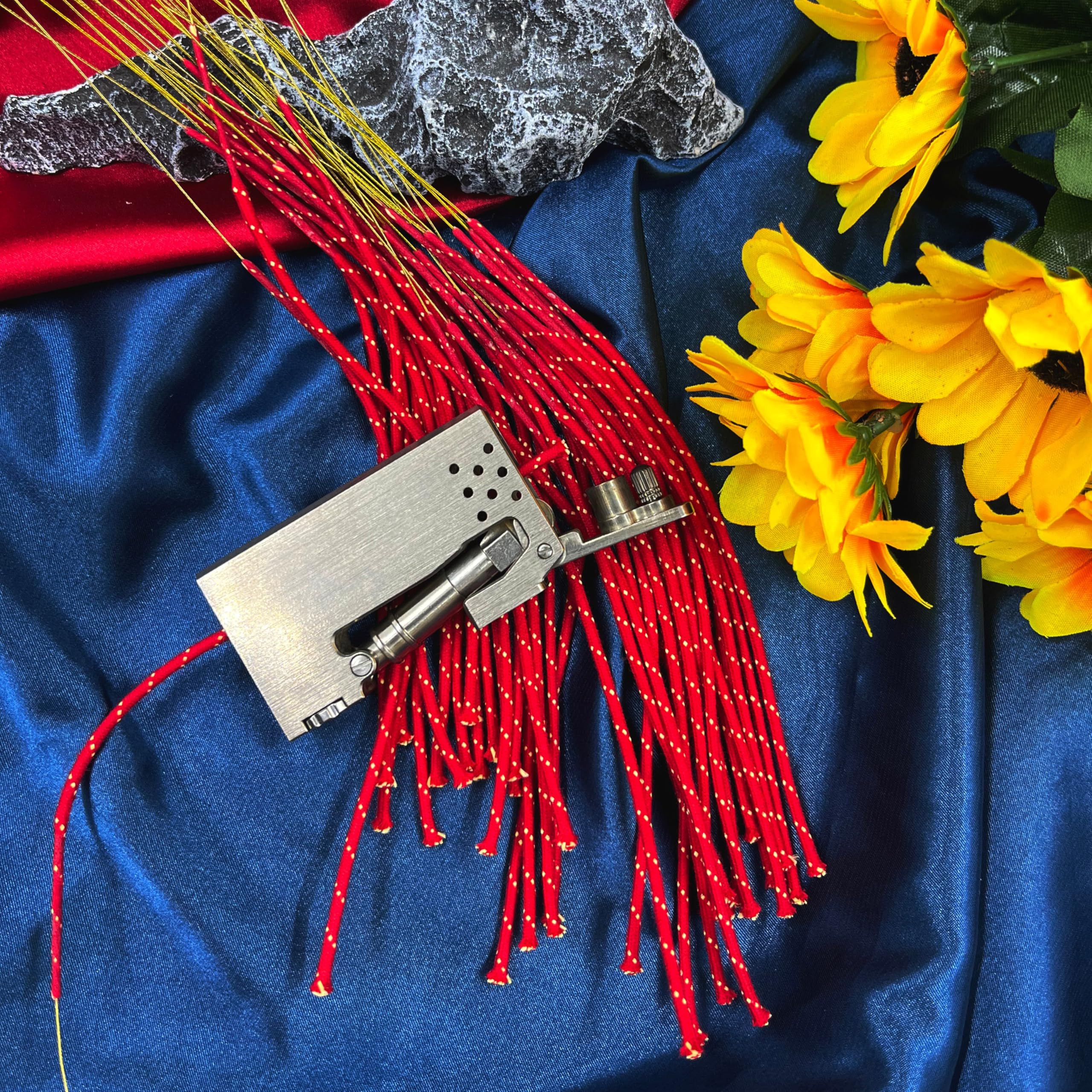 Premium Lighter Wick for Zippo & Most Kerosene Lighters - Anti-Fraying, High Ignition Rate, Long-Lasting, Needle-Install Design, High-Tech Accessory (5 red Wicks)